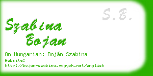 szabina bojan business card